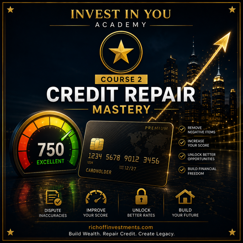 Credit Repair Mastery course cover — Invest In You Academy financial education