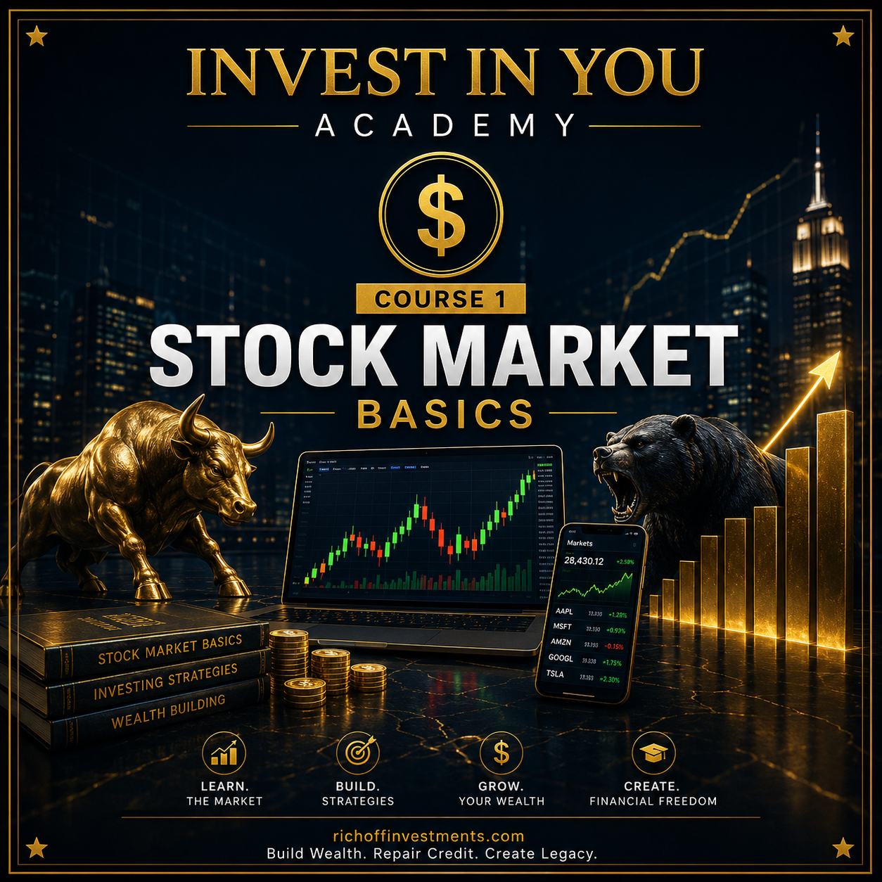 Stock Market Basics course cover — Invest In You Academy financial education